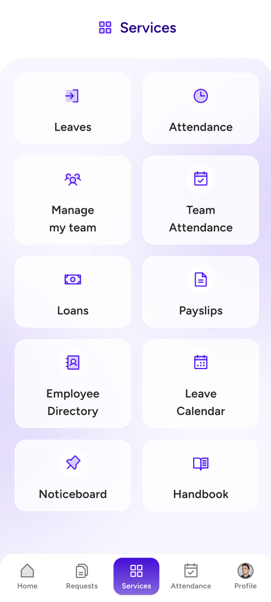 BoltHR App Interface